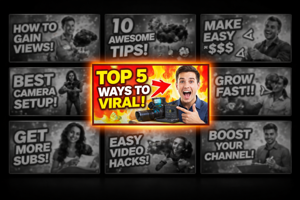 Best AI Tools for Faceless YouTube Channels (Free & Paid 2026) high converting YouTube thumbnails created using AI tools for faceless YouTube
