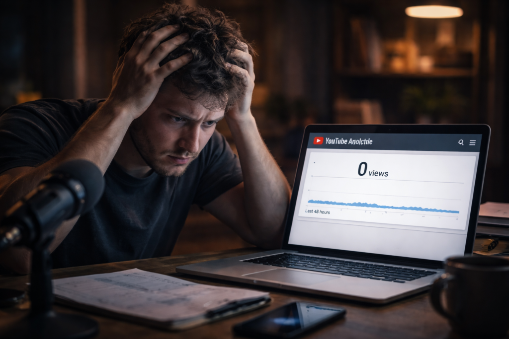 Best AI Tools for Faceless YouTube Channels (Free & Paid 2026) faceless YouTube creator frustrated with zero views using AI tools