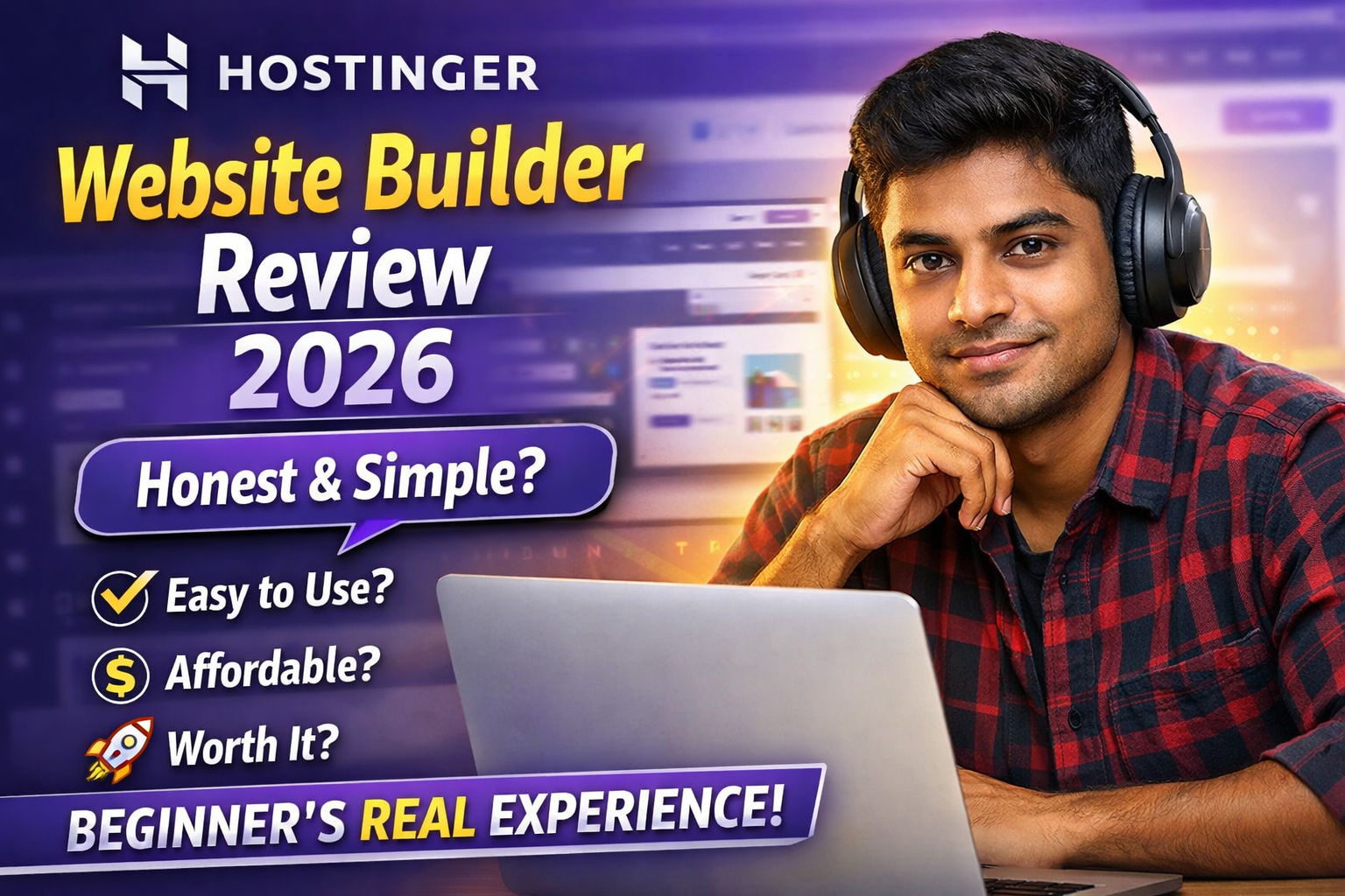 Hostinger website builder review 2026 beginner real experience