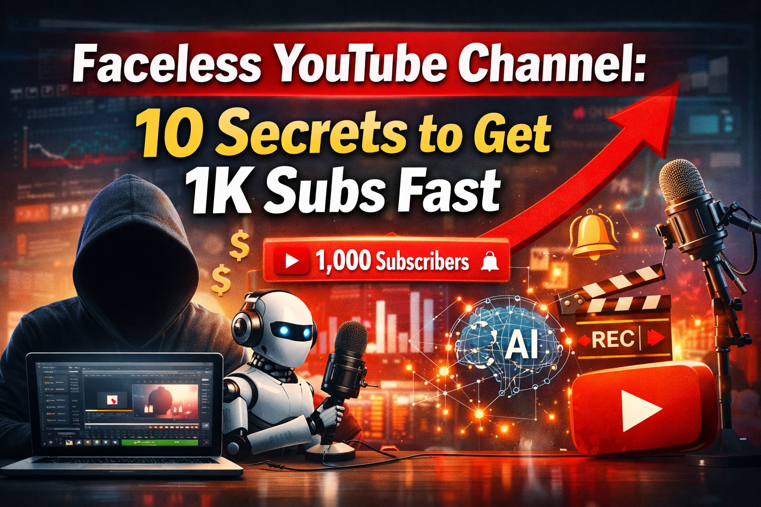 faceless YouTube channel growth to 1K subscribers using AI automation strategies