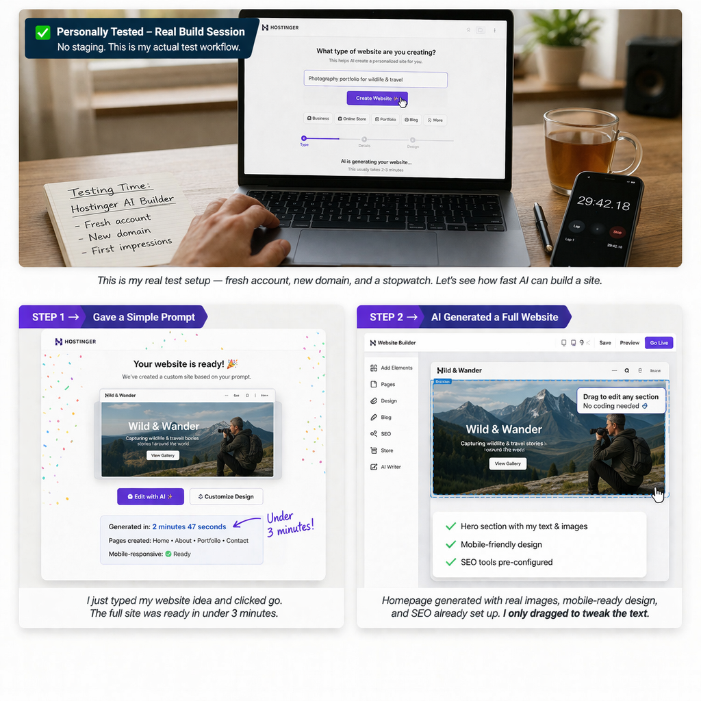 Top 10 AI Website Builders 2026: Build Fast Sites This is the exact setup I used while testing the AI website builder — fresh account, real timing.