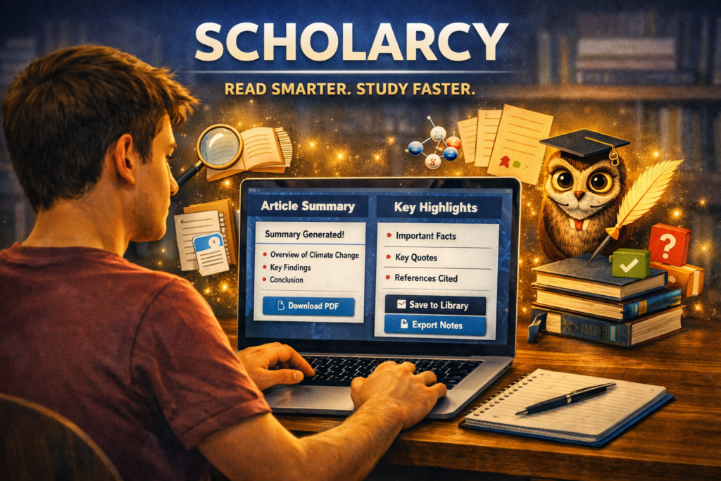 Scholarcy AI research paper summarizer tool for students