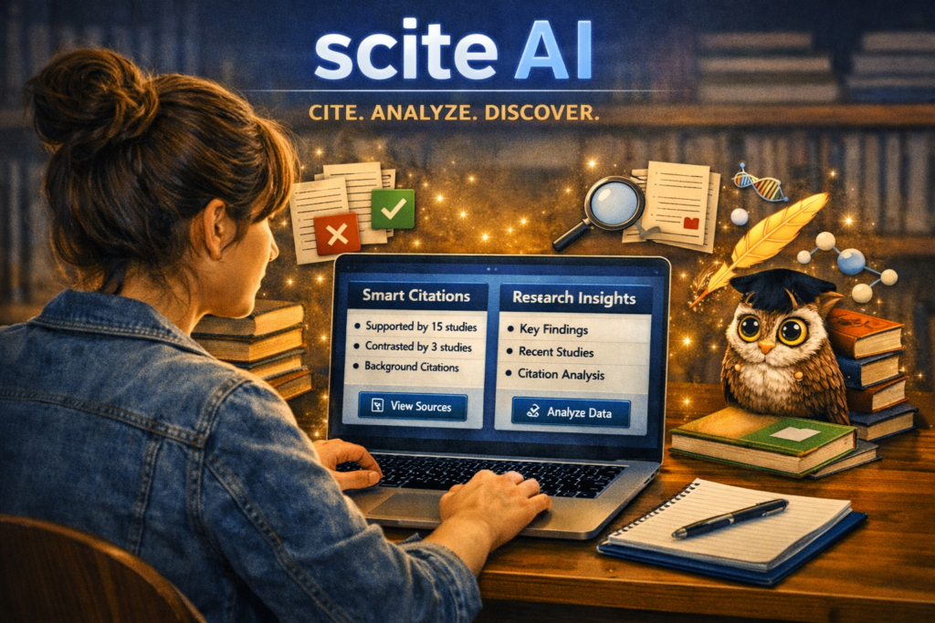 Scite AI citation analysis tool helping students verify research sources
