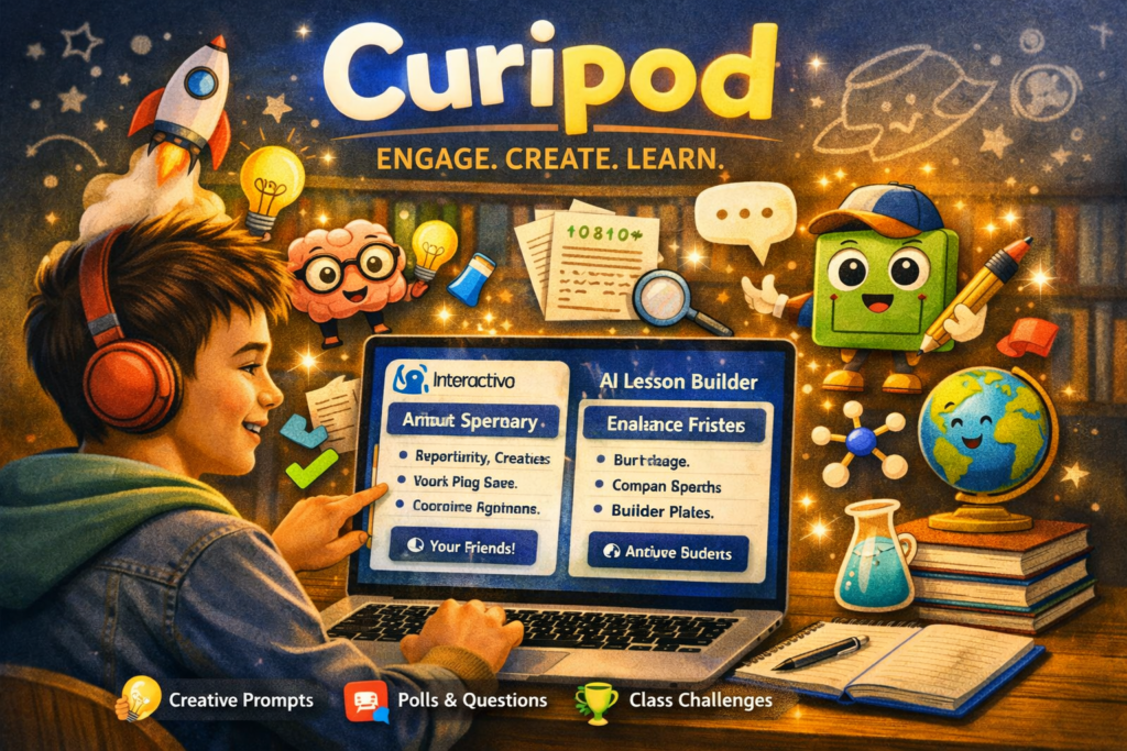 Curipod AI presentation tool creating interactive slides for students