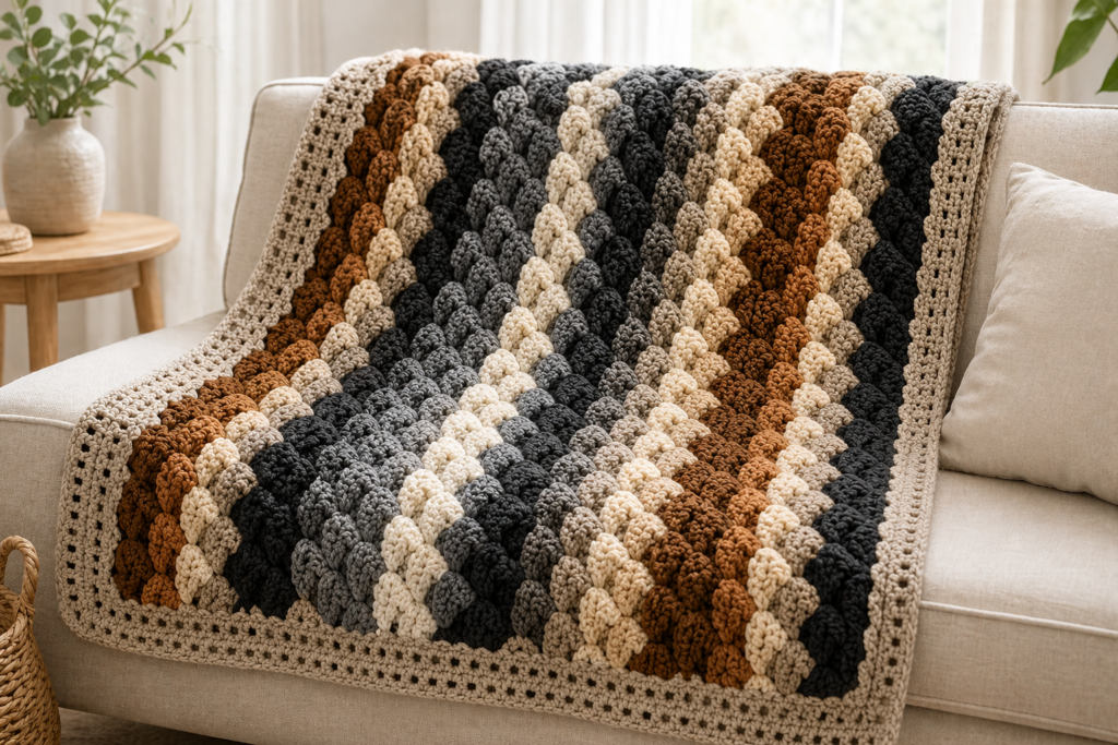Apache Tears Crochet Pattern C2C textured blanket tutorial