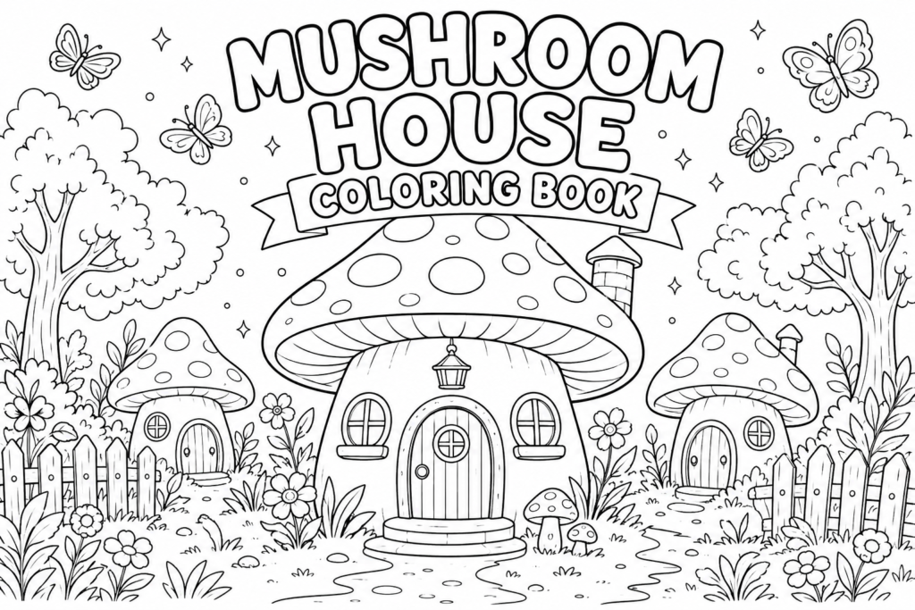 Mushroom House Coloring Book