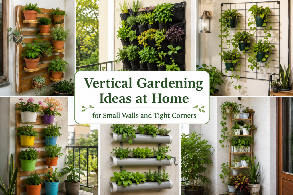 Vertical Gardening Ideas at Home for Small Walls and Tight Corners