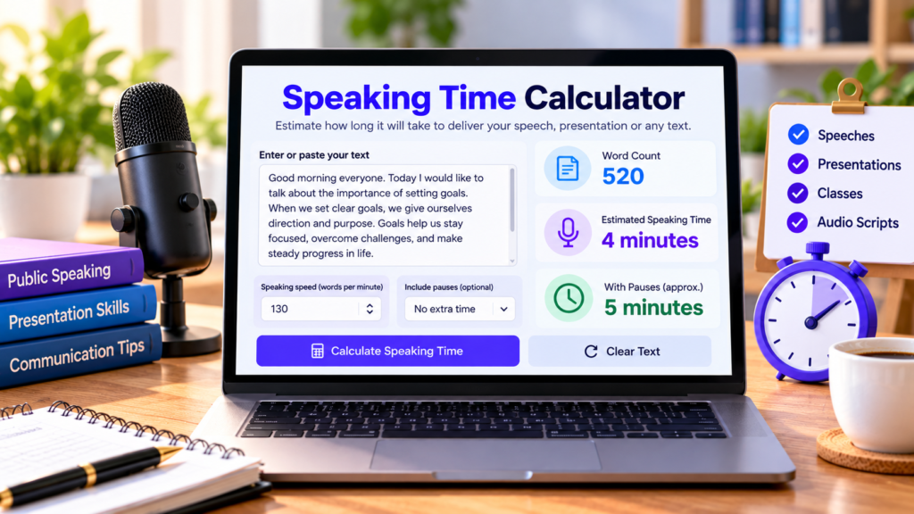 Free Speaking Time Calculator Online – Estimate Speech Time